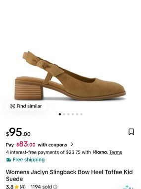 Toms Jaclyn Slingback Bow Heel in Toffee